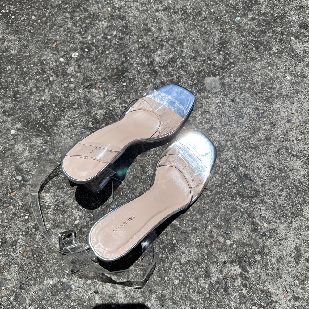 PLT Clear/Silver Sandals